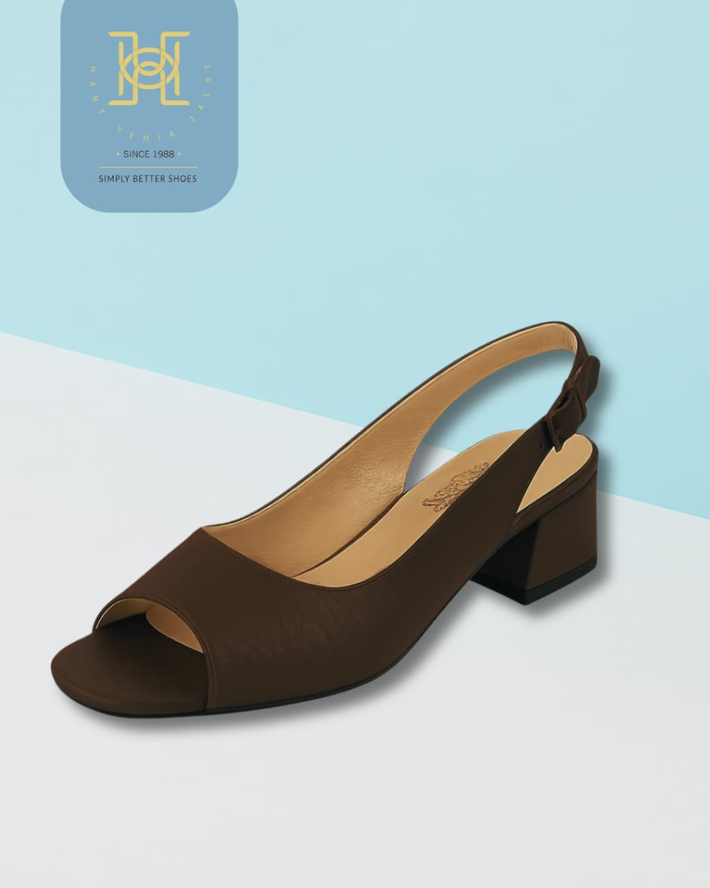 H.Y Zalat Open-Toe Slingback Block Heels