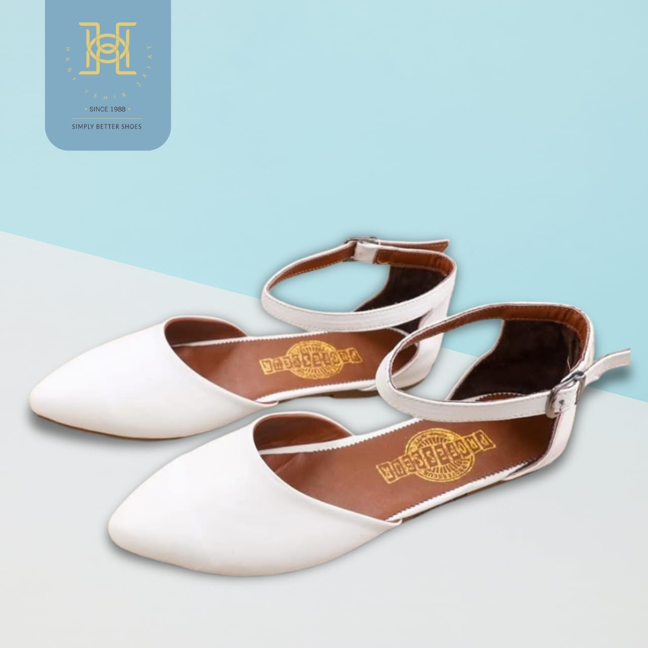 H.Y Zalat Women’s Pointed Ankle Strap Flat Shoes