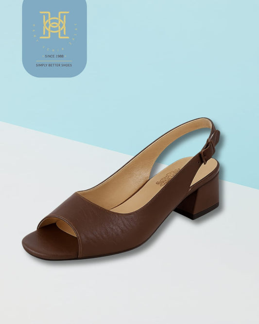 H.Y Zalat Open-Toe Slingback Block Heels